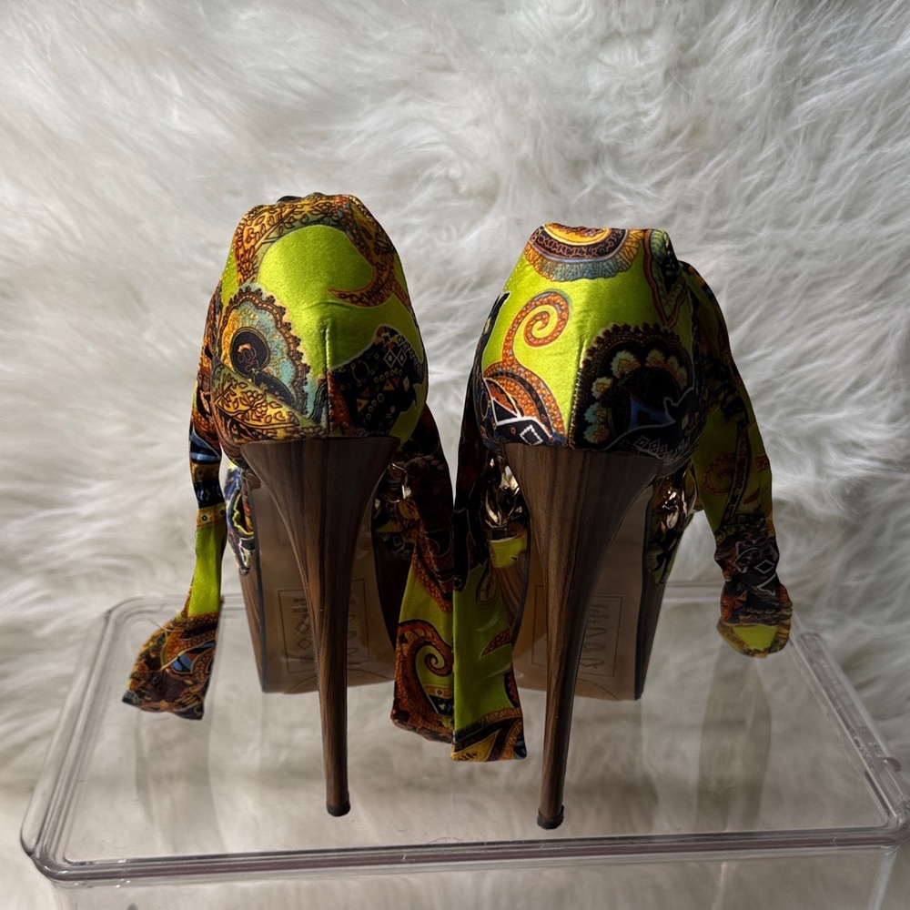 Scene Weaver Multicolor Chain Platform Heels - image 3